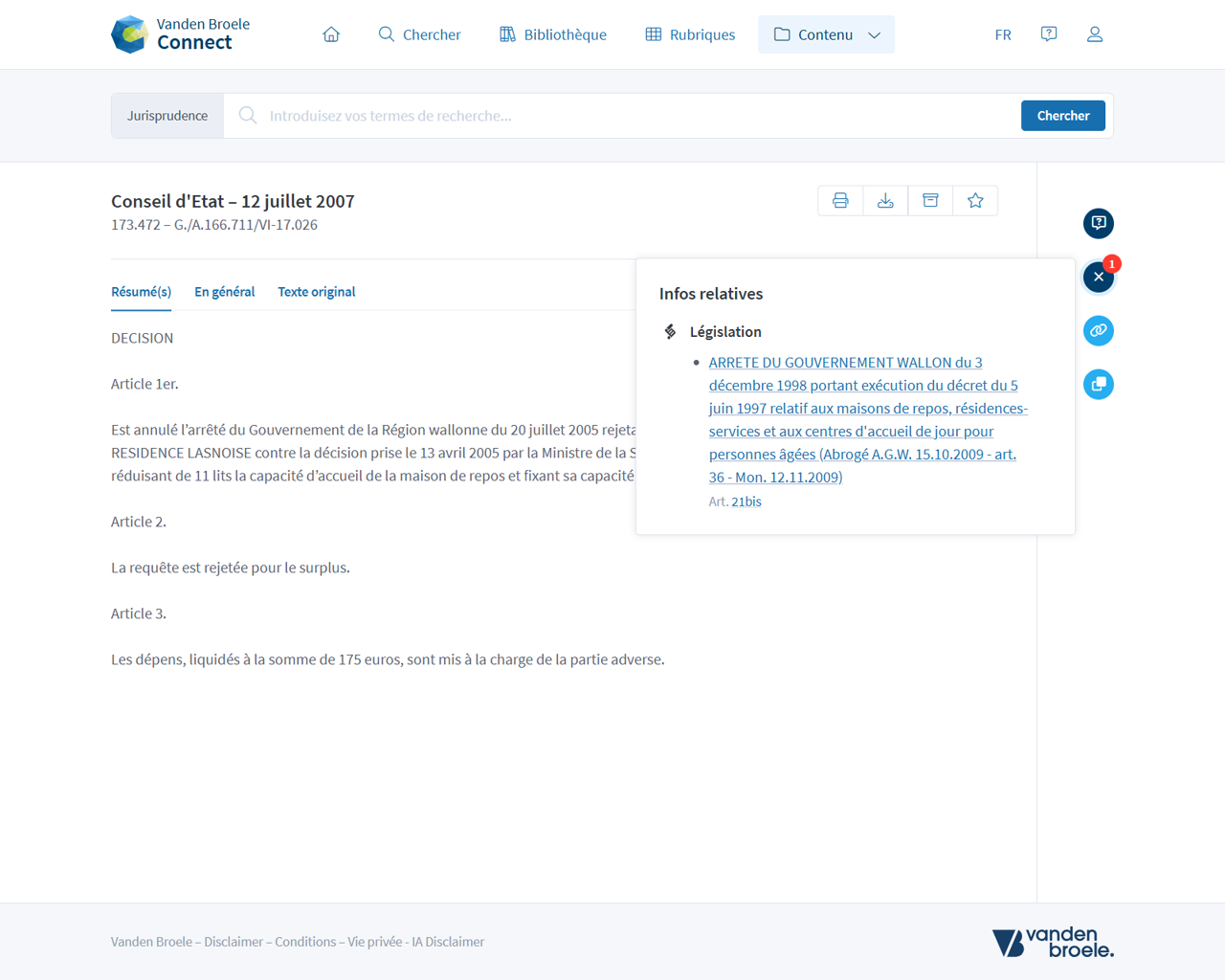 Myportal.Vandenbroeleconnect.Be Contenu Jurisprudence Detail 145524761983742412 Conseil Detat 12072007(Mes Dimensions)